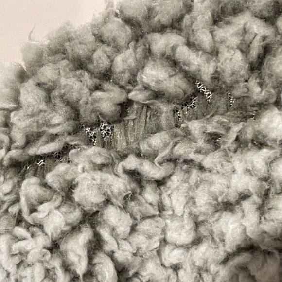 USA Palm Men Large Reversible Sherpa 1/4 Zip Pullover Jacket Gray Blue Geometric - Picture 8 of 16